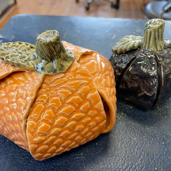 Pumpkin 591x591 Two ceramic pumpkins